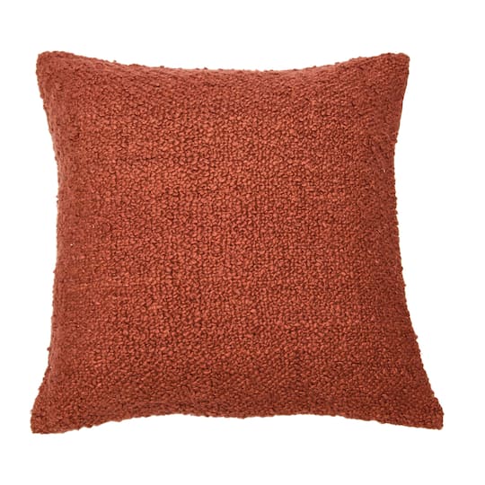 Hello Honey® 20'' Red Square Boucle Cotton Pillow Cover